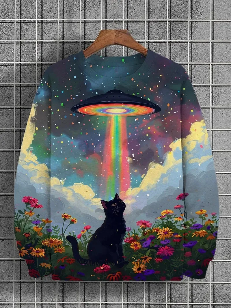 Men's Funny Cat Sweatshirts Long Sleeved Sweatshirt O-Neck Fashion 3D Printed Japanese Art Prints Casual Sweatshirt For Men
Men's Funny Cat Sweatshirts Long Sleeved Sweatshirt O-Neck Fashion 3D Printed Japanese Art Prints Casual Sweatshirt For Men
