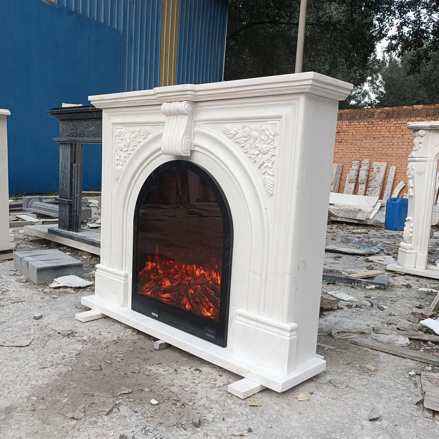 Marble fireplace home decoration arch background wall white marble stone carving European and American entrance stone fireplace
Marble fireplace home decoration arch background wall white marble stone carving European and American entrance stone fireplace