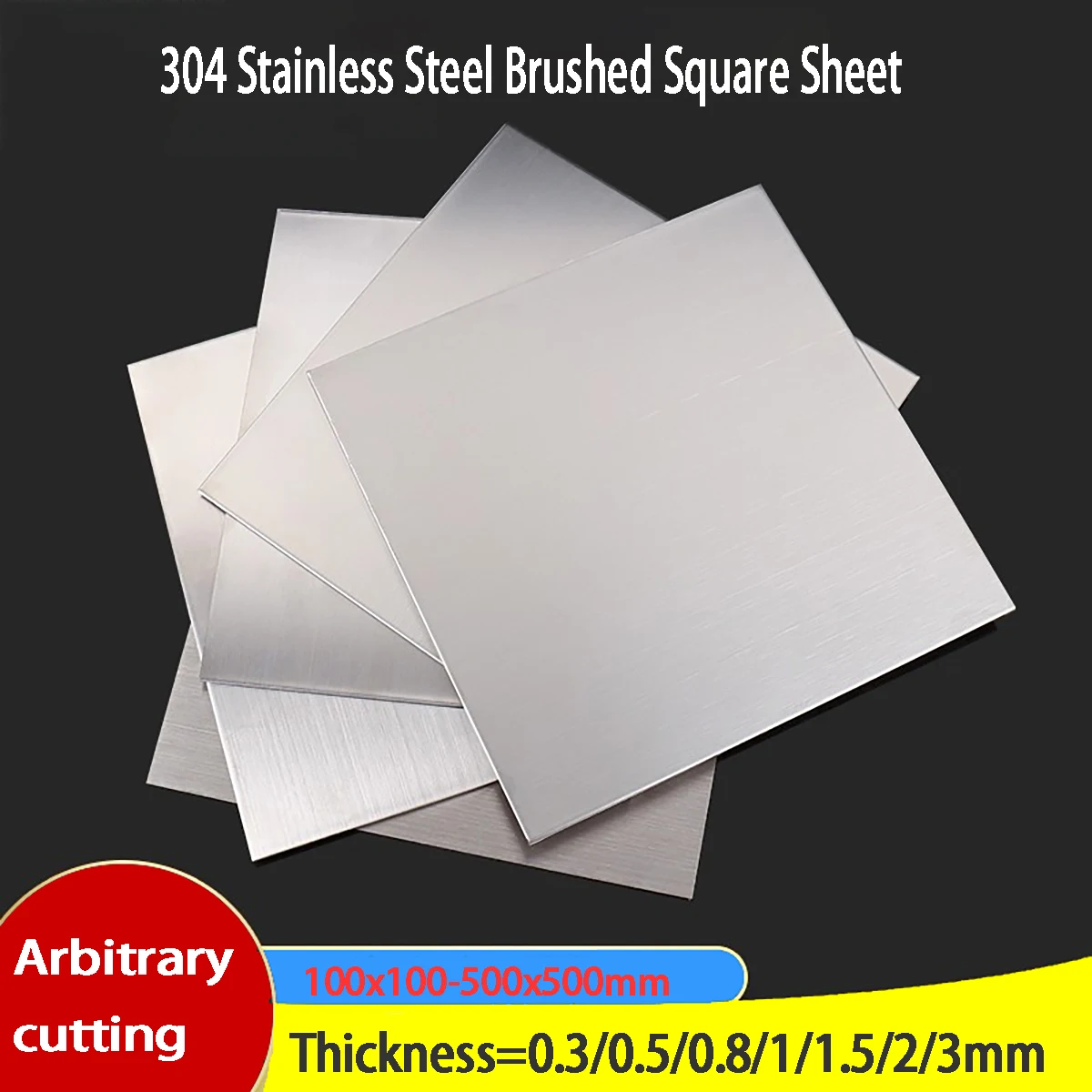 304 Stainless Steel Square Sheet Plate Thickness 0.3/0.5/0.8-3mm Flat Brushed Metal Polished Plate 100x100 150x150-500x500mm
304 Stainless Steel Square Sheet Plate Thickness 0.3/0.5/0.8-3mm Flat Brushed Metal Polished Plate 100x100 150x150-500x500mm