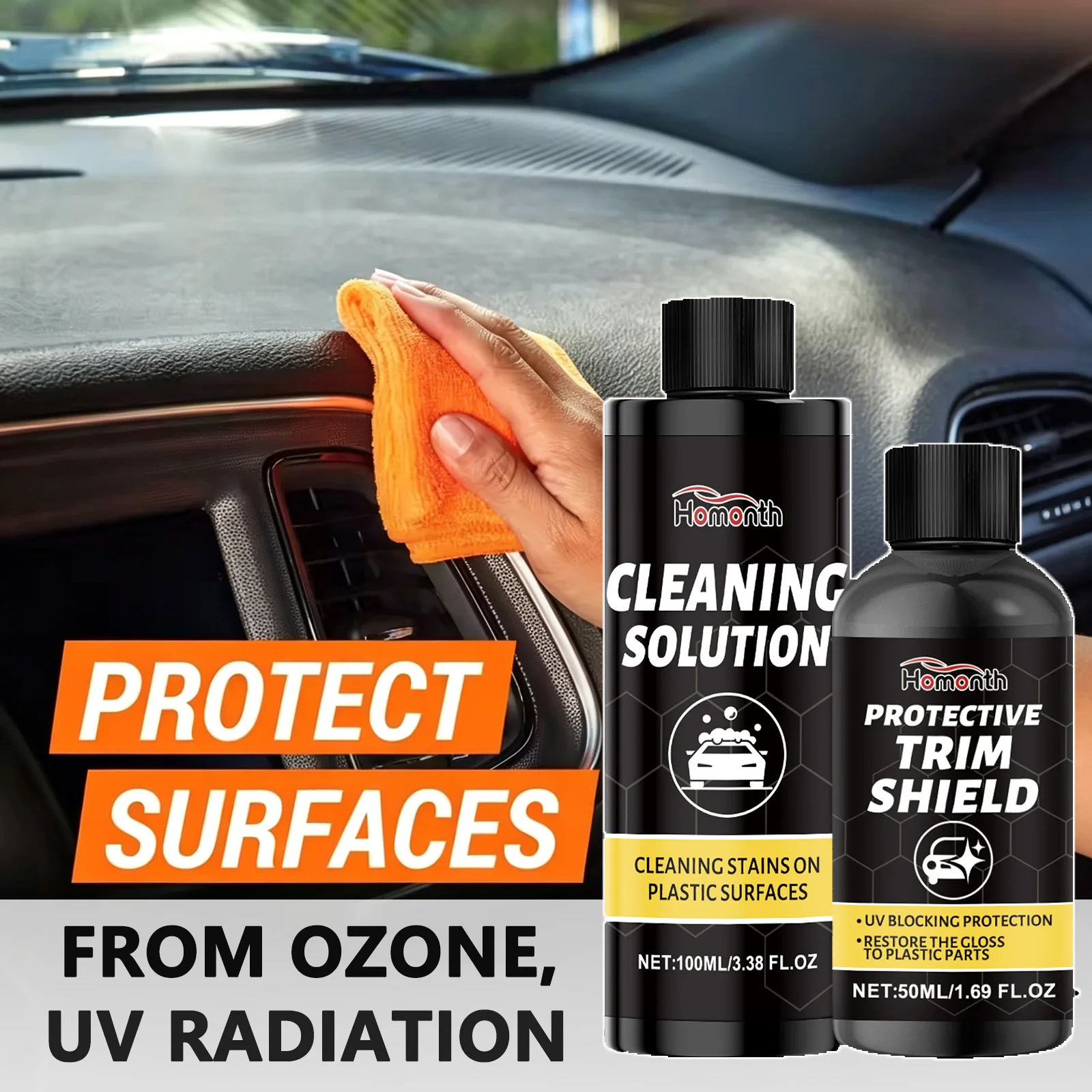Car Interior Black Gloss Restorer & Protectant Cleaner Set Auto PVC Plastic Coating Restores Shine Prevents Aging & Whitening
Car Interior Black Gloss Restorer & Protectant Cleaner Set Auto PVC Plastic Coating Restores Shine Prevents Aging & Whitening
