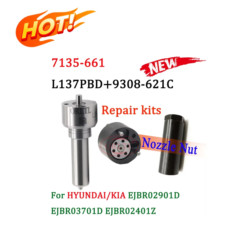 ORLTL Diesel EJBR03701D L137PRD Nozzle 9308-621C Common Rail Injector Kits 7135-661 For Hyundai Terracan 33801-4X810 EJBR02401Z
ORLTL Diesel EJBR03701D L137PRD Nozzle 9308-621C Common Rail Injector Kits 7135-661 For Hyundai Terracan 33801-4X810 EJBR02401Z