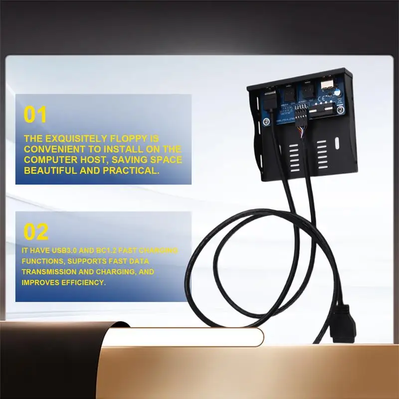 Dual USB 3.0 Hub 19Pin Front Panel For PC With 3.5Mm Headset Jack & BC1.2 Rapid Charge - Suitable For 3.5Inch Floppy Disk Bay-X6
Dual USB 3.0 Hub 19Pin Front Panel For PC With 3.5Mm Headset Jack & BC1.2 Rapid Charge - Suitable For 3.5Inch Floppy Disk Bay-X6