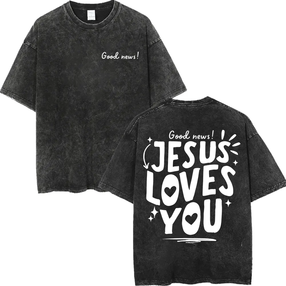Vintage Washed Jesus Christian Bible Verse T-shirt Fashion Aesthetic Short Sleeve T Shirt Men Women Casual Loose Cotton T-shirts
Vintage Washed Jesus Christian Bible Verse T-shirt Fashion Aesthetic Short Sleeve T Shirt Men Women Casual Loose Cotton T-shirts