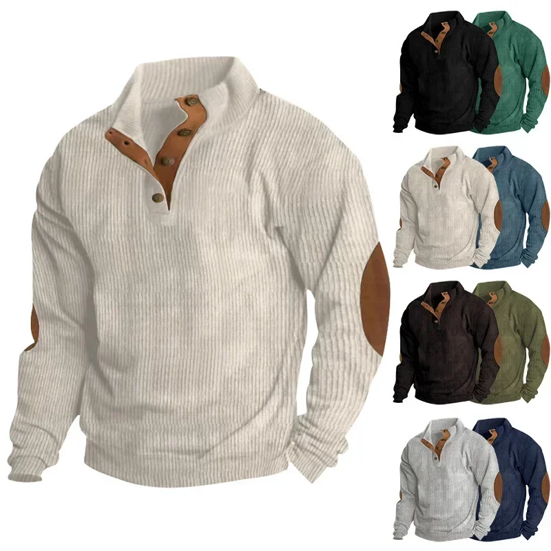 LIBIELIY Men Sweatshirts Tops Stand Collar Button Full Sleeve Loose Casual Top Regular Sweatshirt Splice Simple Autumn Winter 20
LIBIELIY Men Sweatshirts Tops Stand Collar Button Full Sleeve Loose Casual Top Regular Sweatshirt Splice Simple Autumn Winter 20