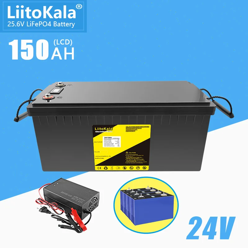 LiitoKala 24V 150Ah Lifepo4 battery pack with 100A BMS for inverter solar panel scooter backup power boat light 29.2V 10A
LiitoKala 24V 150Ah Lifepo4 battery pack with 100A BMS for inverter solar panel scooter backup power boat light 29.2V 10A