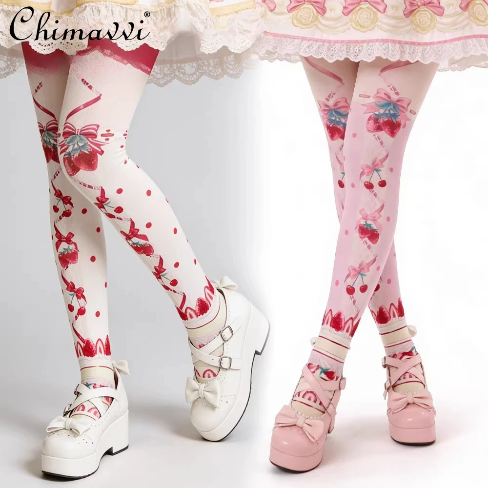 Original Japanese Sweet Strawberry Cake Velvet Print Lolita Pantyhosenew Spring Autumn Cute Elegant Girls Women Tights Socks
Original Japanese Sweet Strawberry Cake Velvet Print Lolita Pantyhosenew Spring Autumn Cute Elegant Girls Women Tights Socks