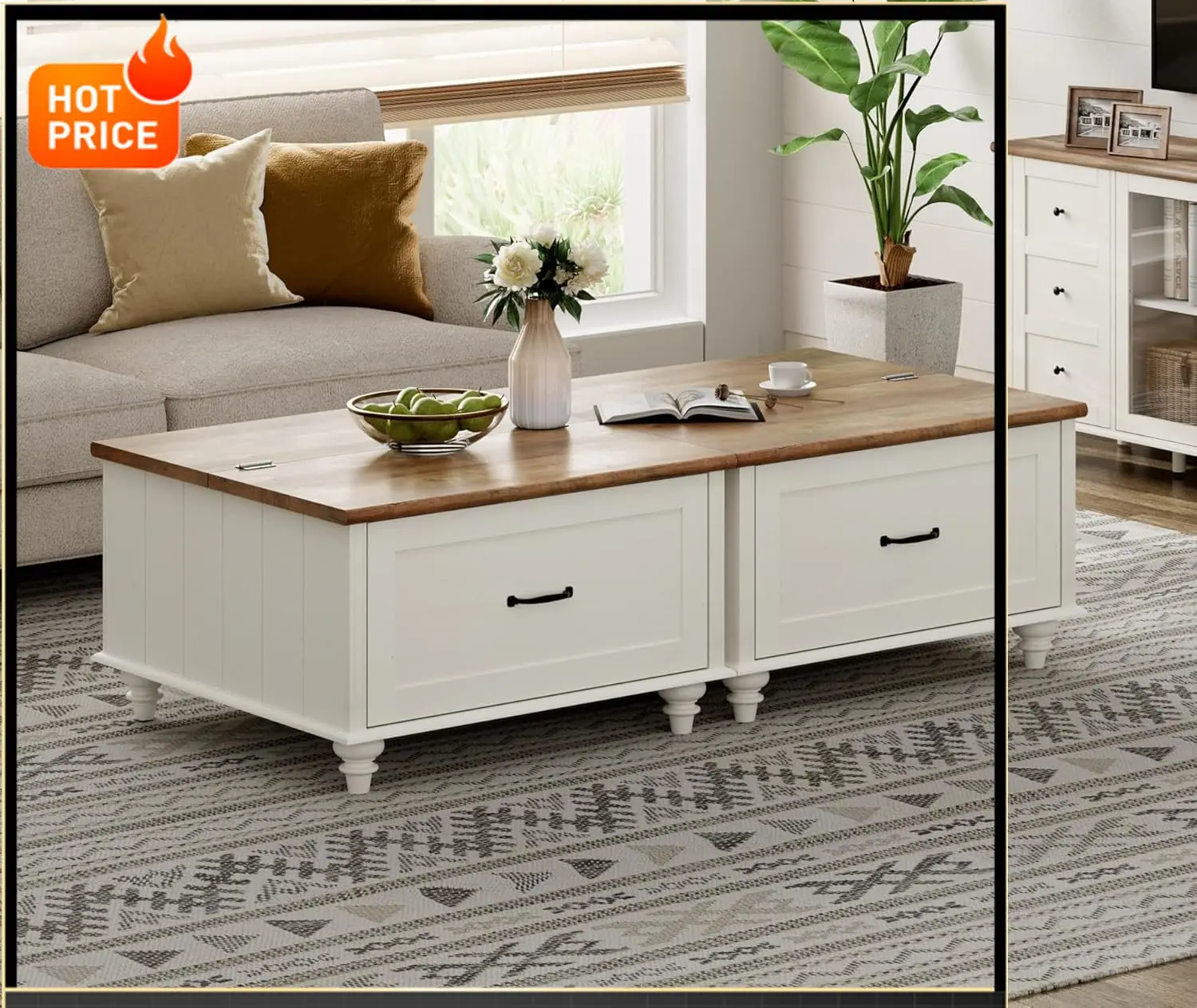 BestsellerFarmhouse Coffee Table with Storage, Set of 2 Square Coffee Table with Lift Top & Drawers for Living Room, Wooden Cent
BestsellerFarmhouse Coffee Table with Storage, Set of 2 Square Coffee Table with Lift Top & Drawers for Living Room, Wooden Cent