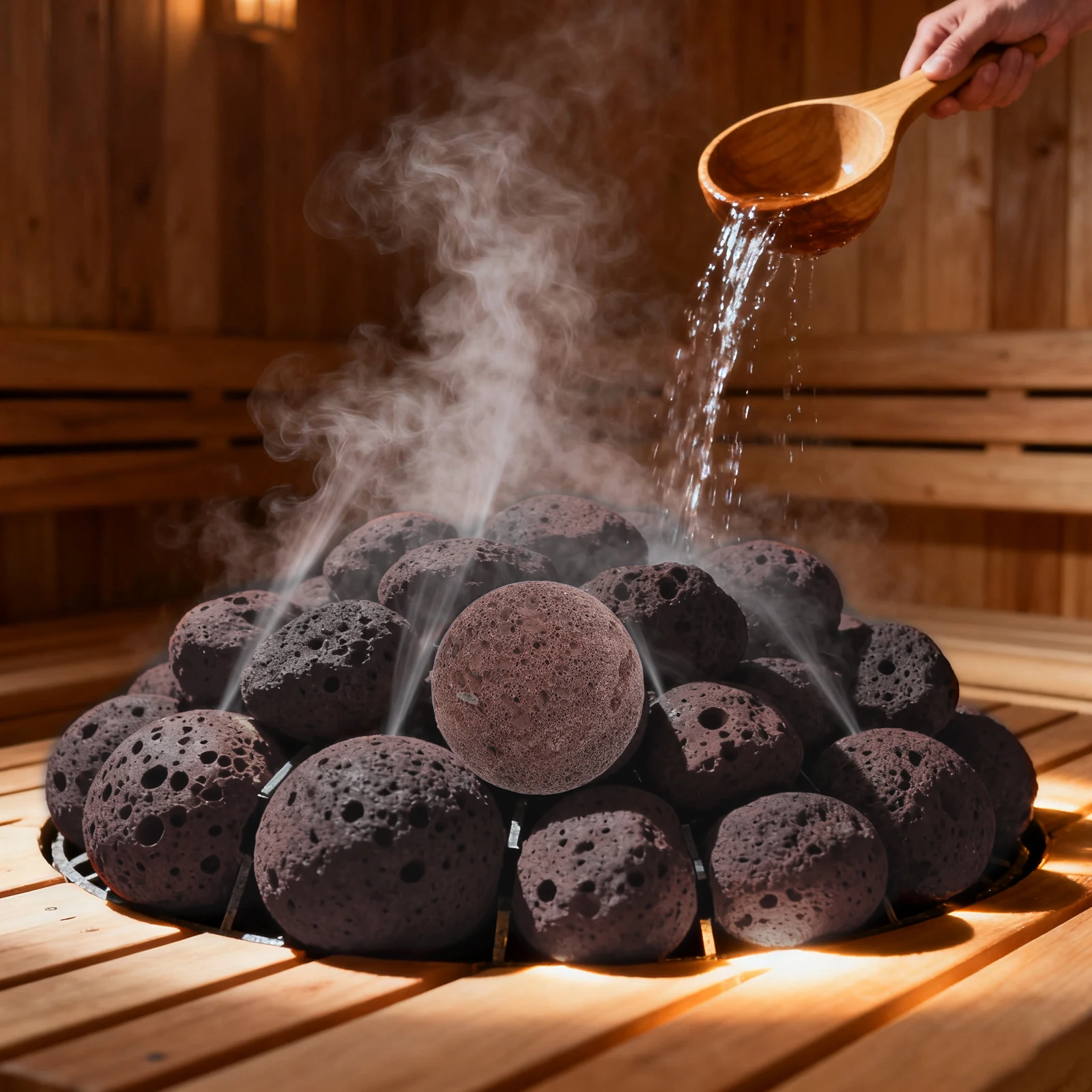 5Pcs Sauna Volcanic Stones Natural Rocks Heater Compatible Round Porous Design High Heat Retention Indoor Outdoor Steam Room
5Pcs Sauna Volcanic Stones Natural Rocks Heater Compatible Round Porous Design High Heat Retention Indoor Outdoor Steam Room