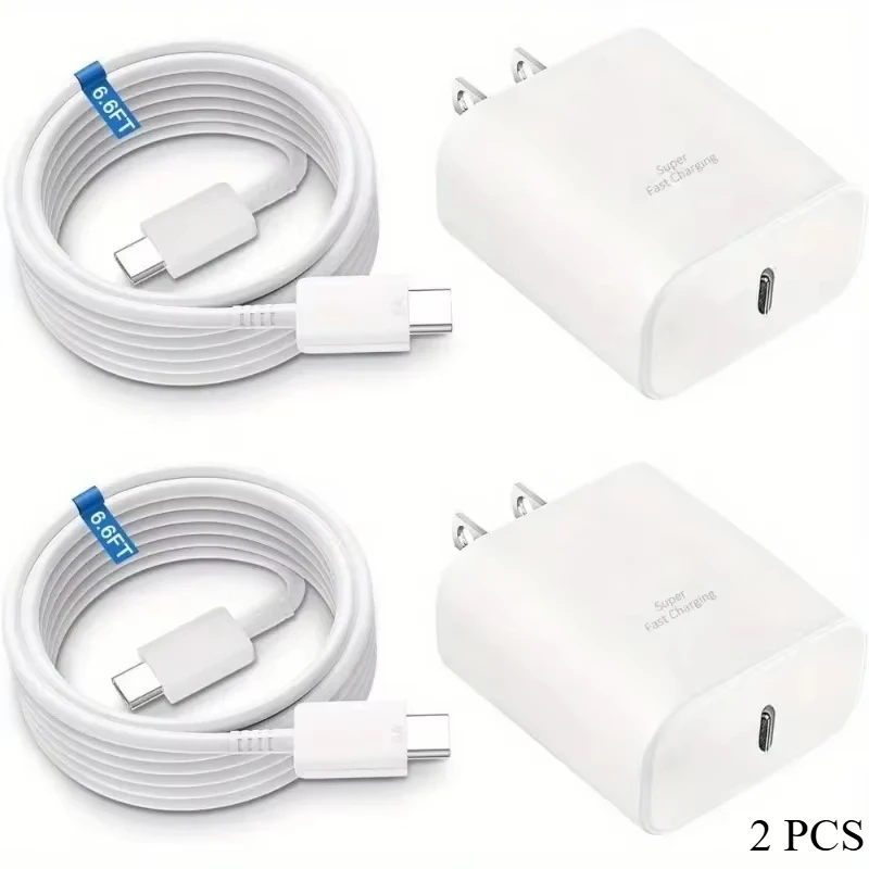 45W Samsung Type C Super Fast Charger 2 Pack with 6.6ft Type C Charger Cable for Samsung Galaxy S24 Ultra/S24/S24+/S23 Ultra/S23
45W Samsung Type C Super Fast Charger 2 Pack with 6.6ft Type C Charger Cable for Samsung Galaxy S24 Ultra/S24/S24+/S23 Ultra/S23