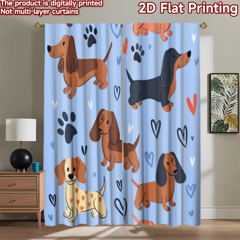 2D flat printing 2pcs Curtain Cute Dachshund Dog Digital Printed Polyester Drapes Festive Wall Decor Use for Festive Portraits
2D flat printing 2pcs Curtain Cute Dachshund Dog Digital Printed Polyester Drapes Festive Wall Decor Use for Festive Portraits