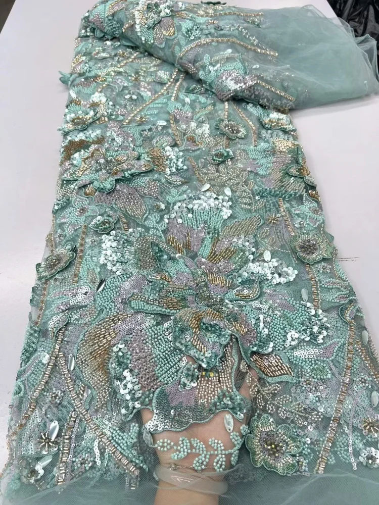 Luxury African Beaded Sequin Lace Fabric Luxury French Nigerian Mesh Tulle Lace Fabric for Bridal Wedding Dresses
Luxury African Beaded Sequin Lace Fabric Luxury French Nigerian Mesh Tulle Lace Fabric for Bridal Wedding Dresses