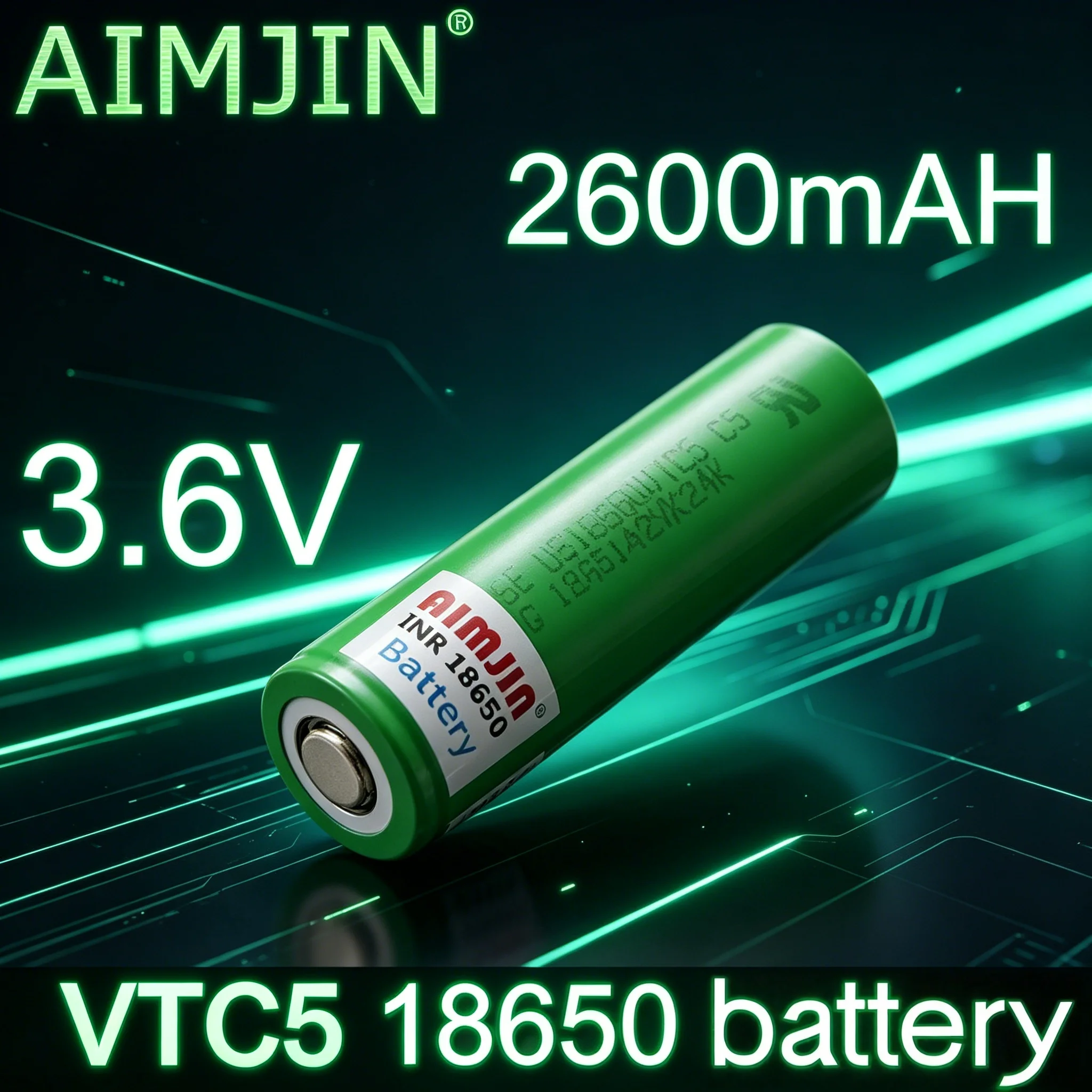 VTC5 18650 Lithium Battery 2600mAh 3.7V Rechargeable 30A Discharge for Various Electronics 100% New
VTC5 18650 Lithium Battery 2600mAh 3.7V Rechargeable 30A Discharge for Various Electronics 100% New