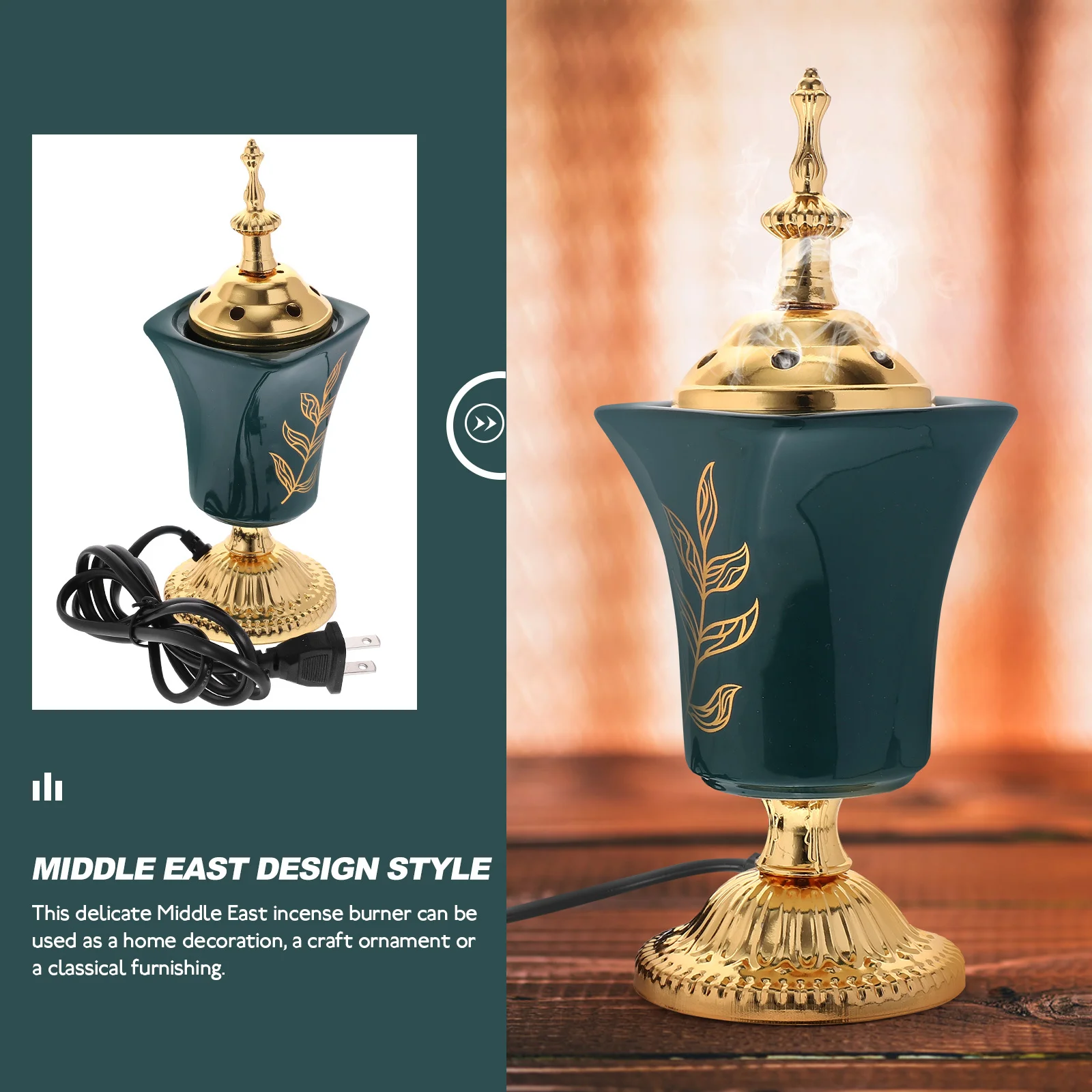 Electric Incense Burner Iron Middle East Style Decorative Aroma Holder Home Office Portable Vintage Censer
Electric Incense Burner Iron Middle East Style Decorative Aroma Holder Home Office Portable Vintage Censer