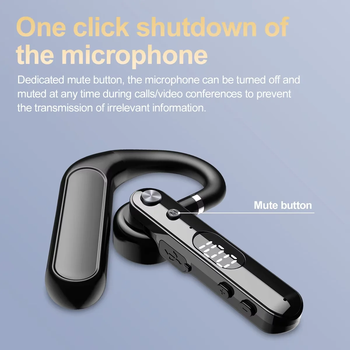 Single Ear Over-Ear Business Headset Bluetooth 6.0 Dual Mic+AI Noise Cancelling LED Battery Display Wireless Earbud For Driving
Single Ear Over-Ear Business Headset Bluetooth 6.0 Dual Mic+AI Noise Cancelling LED Battery Display Wireless Earbud For Driving