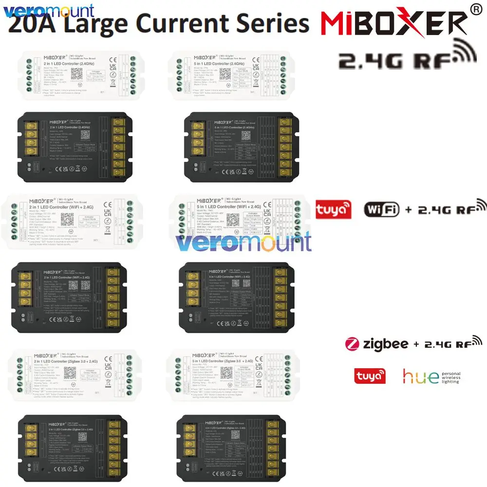 Miboxer Wifi Zigbee 2.4G RF HR5 HW5 HZ5 PR5 PW5 PZ5 5in1 2in1 LED Controller 30A 20A for Single Color CCT RGB RGBW RGB+CCT Strip
Miboxer Wifi Zigbee 2.4G RF HR5 HW5 HZ5 PR5 PW5 PZ5 5in1 2in1 LED Controller 30A 20A for Single Color CCT RGB RGBW RGB+CCT Strip