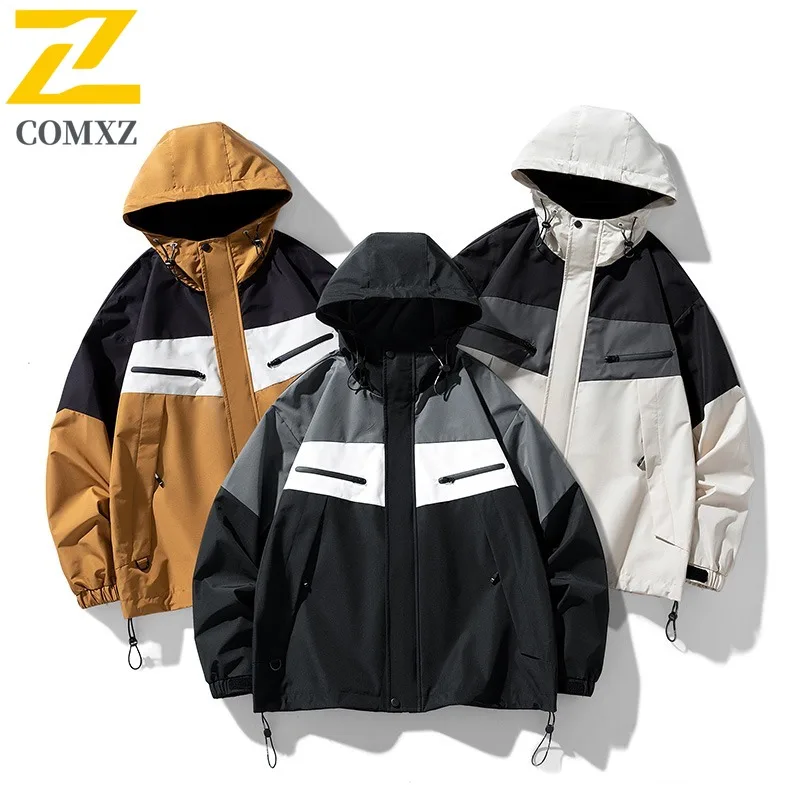 COMXZ 2025 мужская и женская куртка, осенняя повседневная водонепроницаемая куртка свободного покроя с капюшоном для пар, модная модная верхняя одежда в уличном стиле
COMXZ 2025 мужская и женская куртка, осенняя повседневная водонепроницаемая куртка свободного покроя с капюшоном для пар, модная модная верхняя одежда в уличном стиле