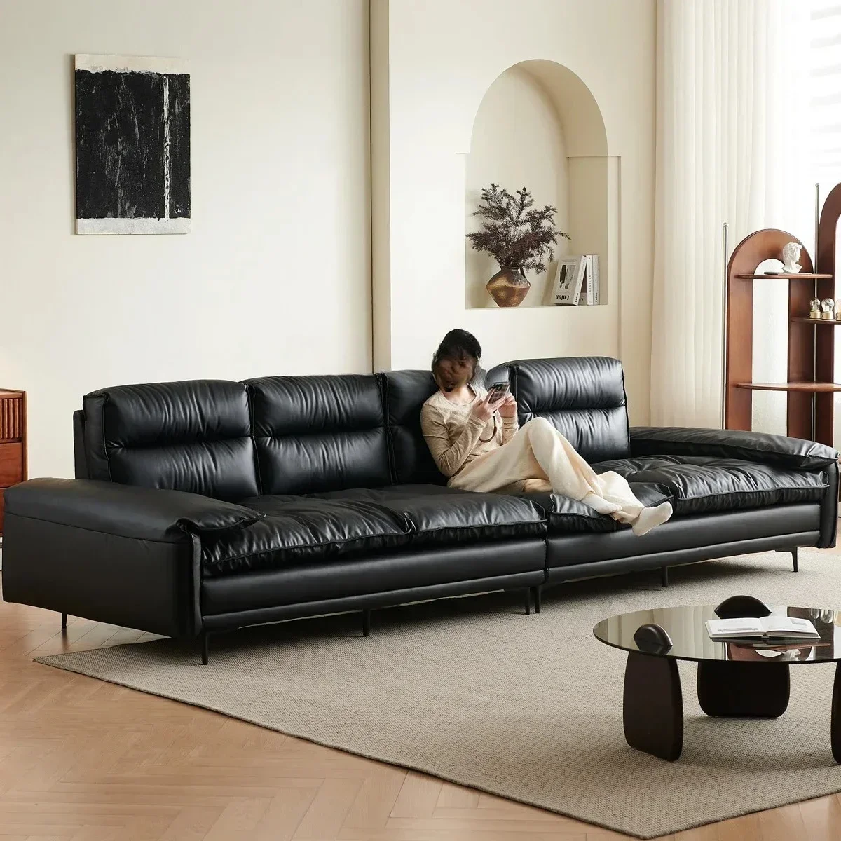 TTItalian Minimalist Adjustable Backrest Super Deep Sitting Wide Silicone Leather Living Room Retro Light Luxury Sofa
TTItalian Minimalist Adjustable Backrest Super Deep Sitting Wide Silicone Leather Living Room Retro Light Luxury Sofa