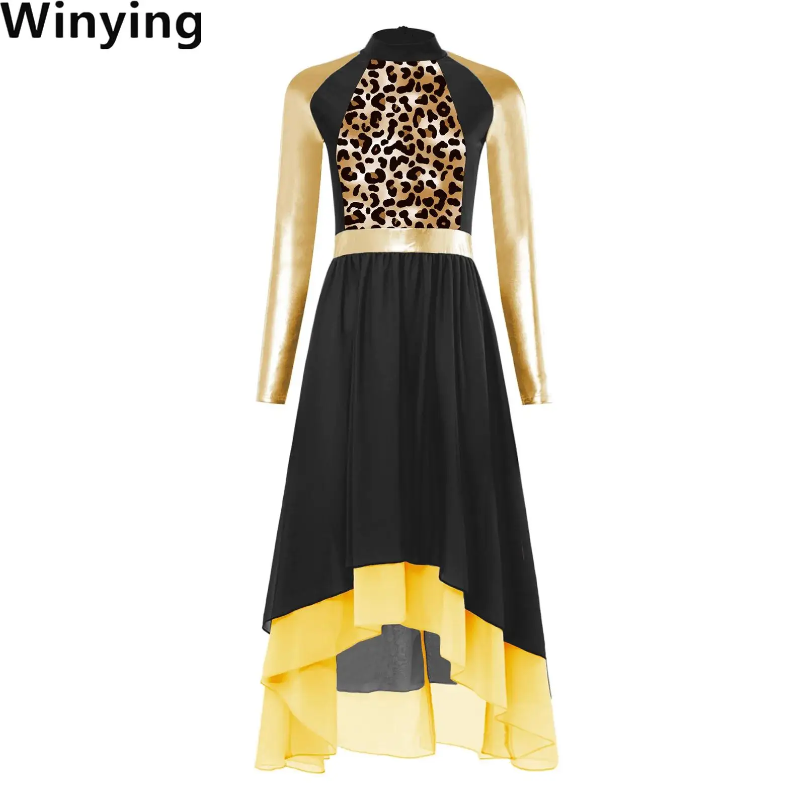 Women Liturgical Worship Lyrical Dance Dress Tunic Robe Metallic Long Sleeve Print High-low Hem Dress for Praise Choir Costume
Women Liturgical Worship Lyrical Dance Dress Tunic Robe Metallic Long Sleeve Print High-low Hem Dress for Praise Choir Costume