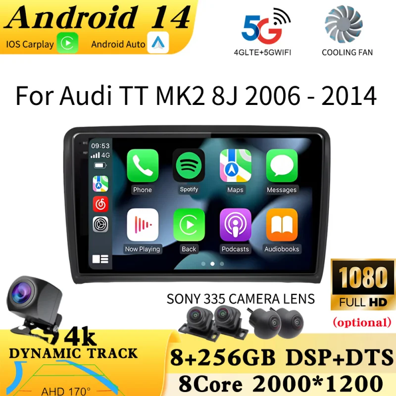 Android 14 для Audi TT MK2 8J 2006-2014 Carplay Auto 2 DIN Интеллектуальная система Автомобильный радиоприемник Мультимедийный плеер WIFI Стерео GPS DVD
Android 14 для Audi TT MK2 8J 2006-2014 Carplay Auto 2 DIN Интеллектуальная система Автомобильный радиоприемник Мультимедийный плеер WIFI Стерео GPS DVD