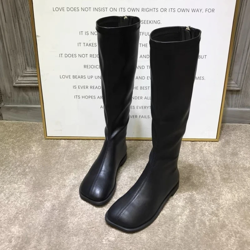 Women Flats High Boots Square Toe Shoes Fashion 2025 Elegant New Winter Woman Knight's Boots Gladiator Woman Shoes Mujer Zapatos
Women Flats High Boots Square Toe Shoes Fashion 2025 Elegant New Winter Woman Knight's Boots Gladiator Woman Shoes Mujer Zapatos