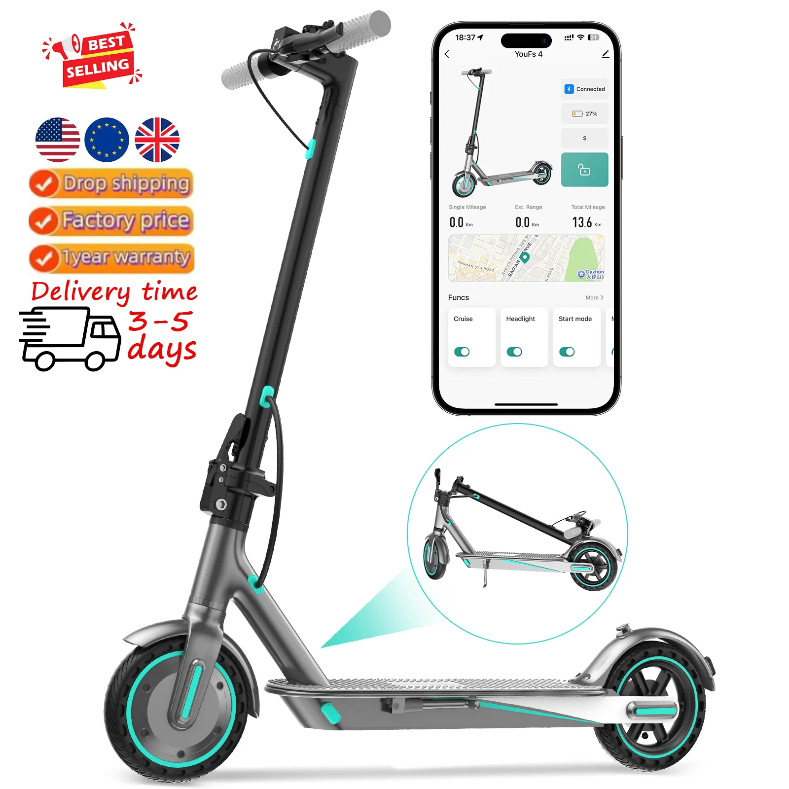 V8 electric scooter 36v 10.5ah 8.5 inch honey comb tires UK adult folding electric scooter
V8 electric scooter 36v 10.5ah 8.5 inch honey comb tires UK adult folding electric scooter