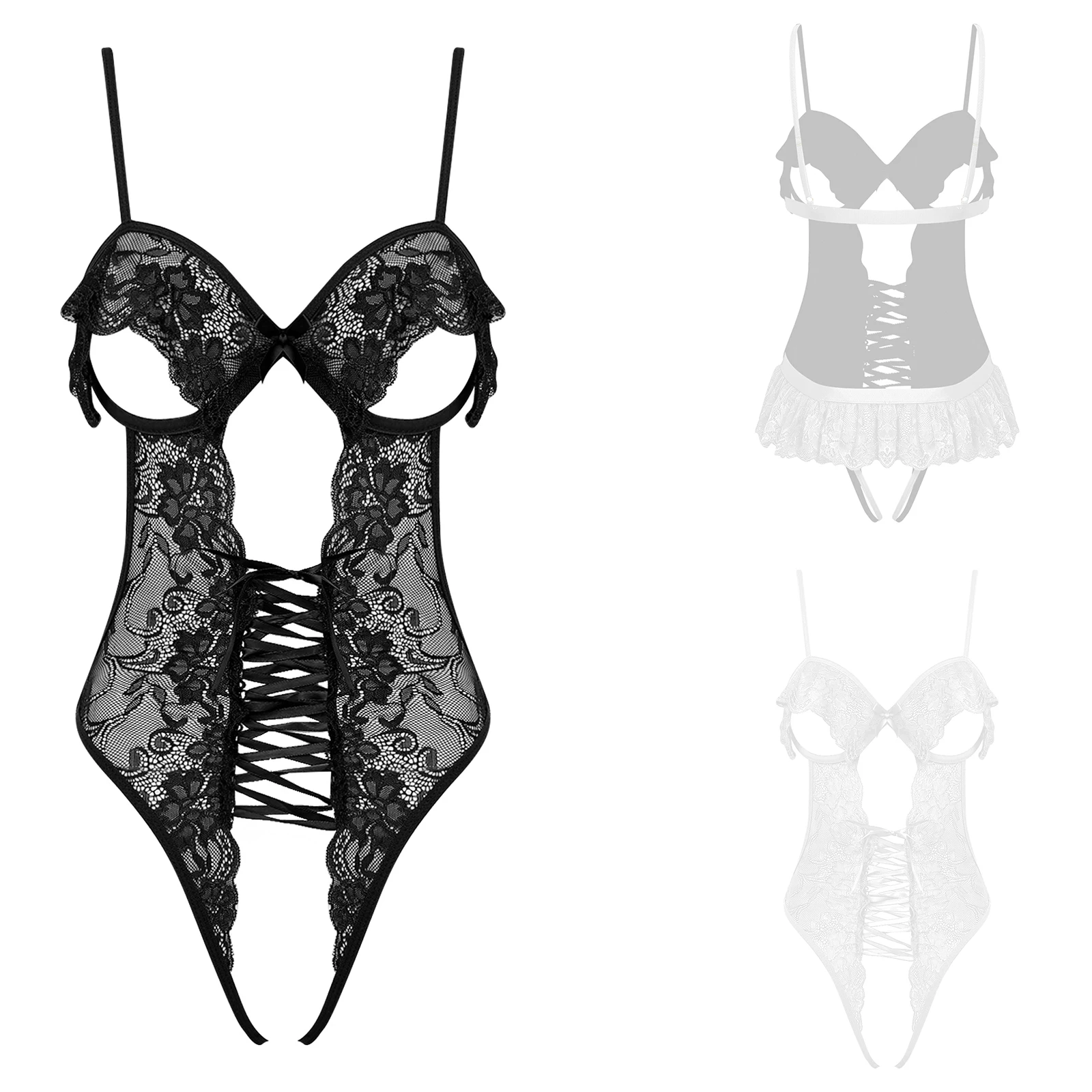 Womens Floral Lace Lingerie Bodysuit See Through Ruffled Hollow Out Open Cup Crotchless Babydoll Teddy Anniversary Nightwear
Womens Floral Lace Lingerie Bodysuit See Through Ruffled Hollow Out Open Cup Crotchless Babydoll Teddy Anniversary Nightwear