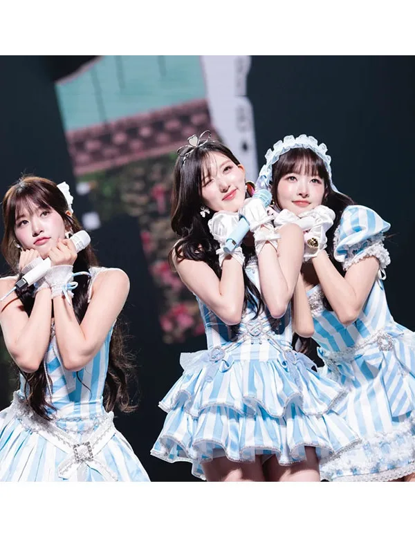 Blue White Stripes Lolita Skirt Dance Performance Costume Set for Women's Group Stage Show Outfit Polyester Material
Blue White Stripes Lolita Skirt Dance Performance Costume Set for Women's Group Stage Show Outfit Polyester Material