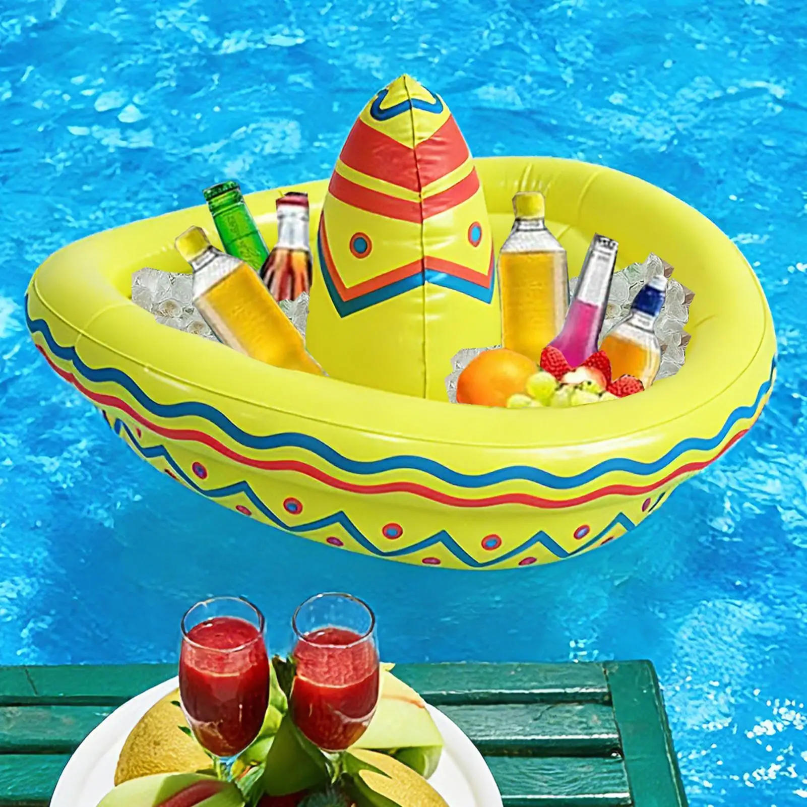 Retro Sombrero Inflatable Cooler Floating Pool Ice Bucket for Beach Lake Party Camping Picnic Themed Event
Retro Sombrero Inflatable Cooler Floating Pool Ice Bucket for Beach Lake Party Camping Picnic Themed Event