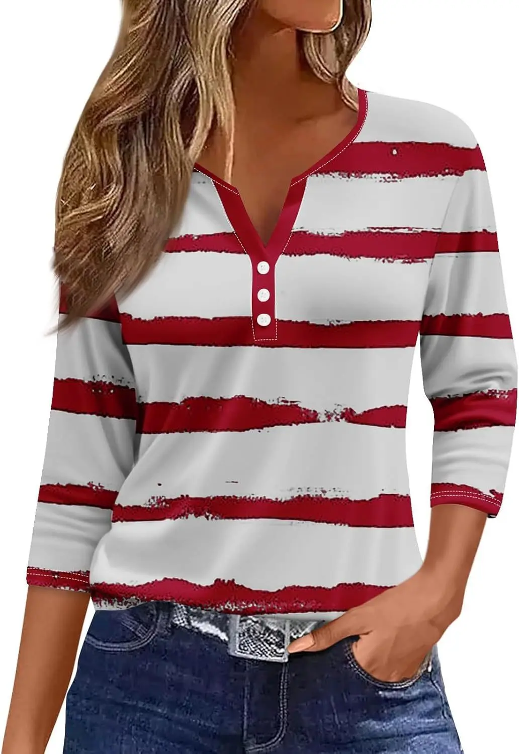 Stripe Series New Loose Thin Breathable Top Fashion Button Stripe Spot Seven Sleeve Women's TrendyWG23
Stripe Series New Loose Thin Breathable Top Fashion Button Stripe Spot Seven Sleeve Women's TrendyWG23