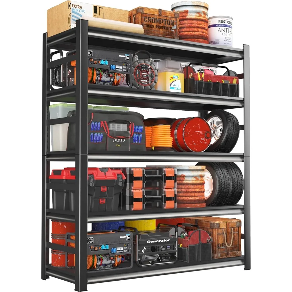 78"H x 48"W All-Metal Garage Shelving, 5-Tier Heavy Duty Adjustable Steel Shelves for Industrial & Warehouse
78"H x 48"W All-Metal Garage Shelving, 5-Tier Heavy Duty Adjustable Steel Shelves for Industrial & Warehouse