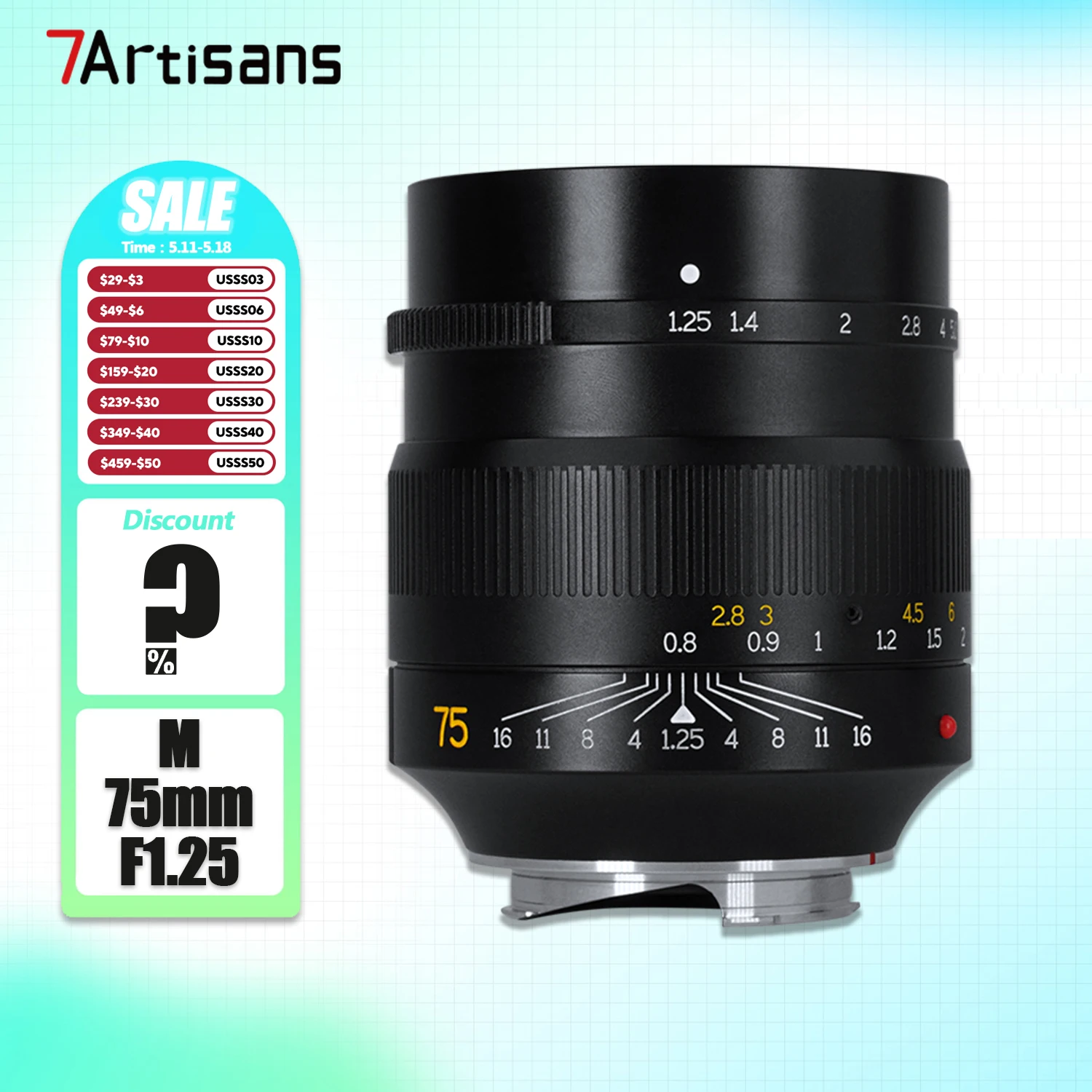 7artisans M 75 мм F1.25 Полнокадровый объектив с большой диафрагмой для камеры, ПОРТРЕТНАЯ ФОТОГРАФИЯ с Leica M Mount M2 M3 M4 M5 M6 M7 M8
7artisans M 75 мм F1.25 Полнокадровый объектив с большой диафрагмой для камеры, ПОРТРЕТНАЯ ФОТОГРАФИЯ с Leica M Mount M2 M3 M4 M5 M6 M7 M8