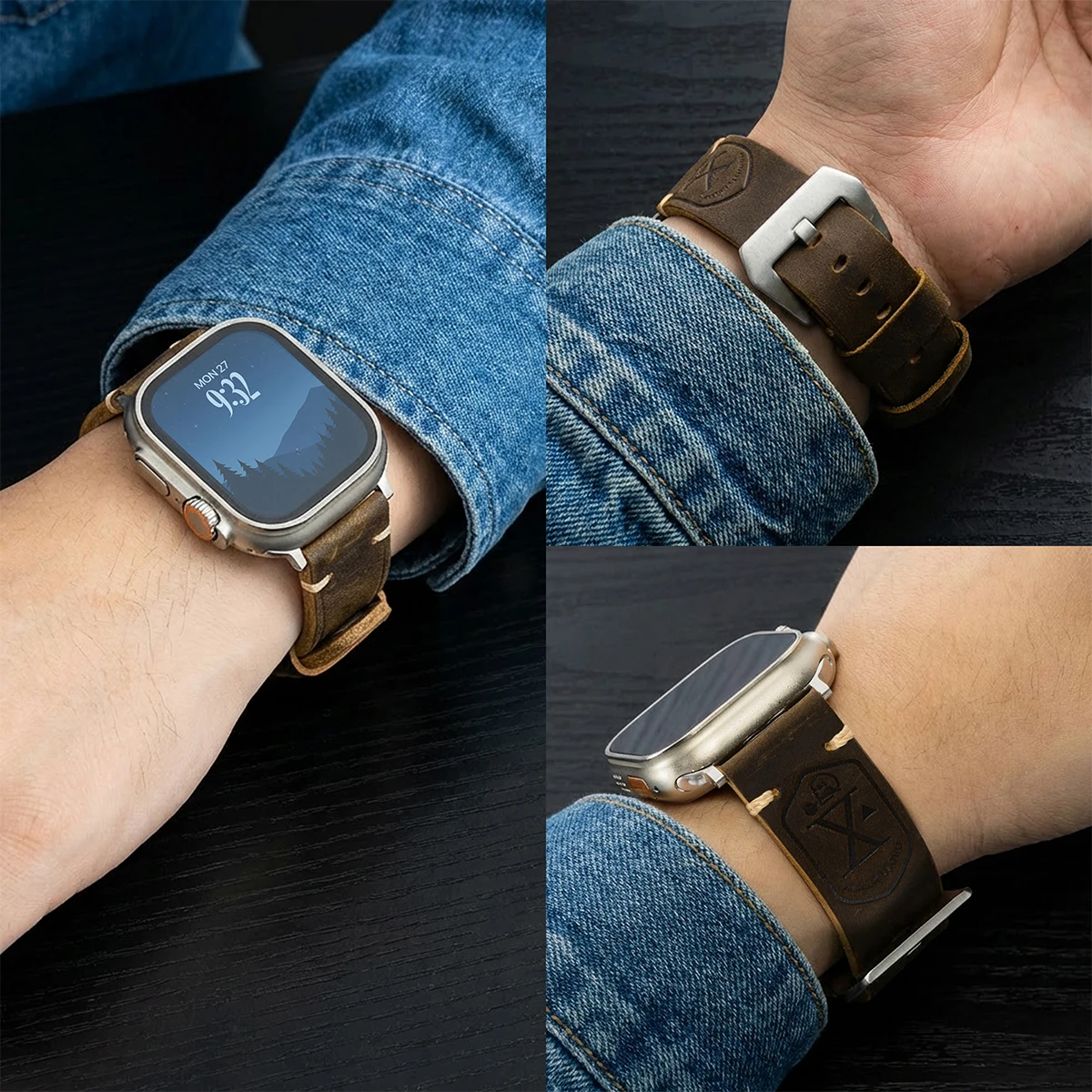 Прочный кожаный ремешок в стиле ретро для Apple Watch, ремешок для часов 49 мм, 45 мм, 44 мм, 42 мм, 41 мм, 40, 38 мм, браслет для IWatch Series Ultra3 9-8-7-6-5-SE
Прочный кожаный ремешок в стиле ретро для Apple Watch, ремешок для часов 49 мм, 45 мм, 44 мм, 42 мм, 41 мм, 40, 38 мм, браслет для IWatch Series Ultra3 9-8-7-6-5-SE