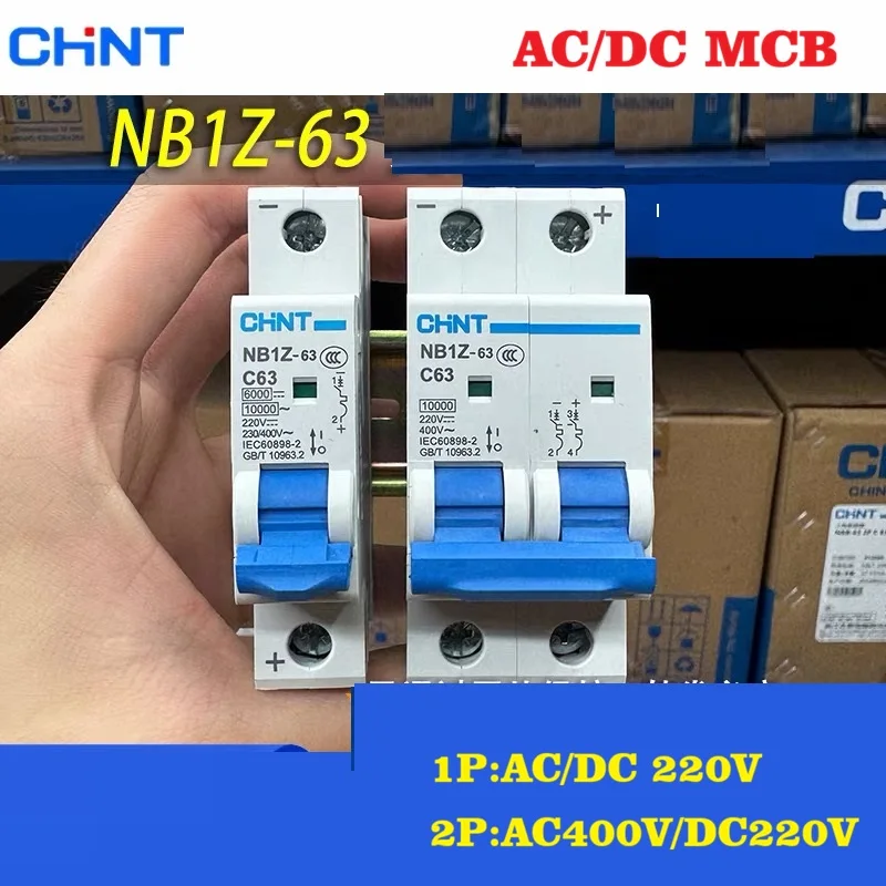 Автоматический выключатель CHINT NB1Z-63 AC/DC 1P/2P 63А, миниатюрный, 220В/400В, для защиты солнечных фотоэлектрических систем
Автоматический выключатель CHINT NB1Z-63 AC/DC 1P/2P 63А, миниатюрный, 220В/400В, для защиты солнечных фотоэлектрических систем