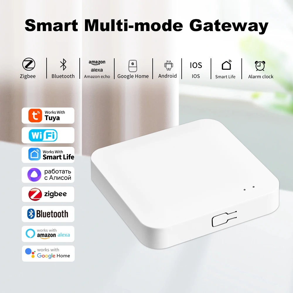 Tuya Smart ZigBee Gateway Hub ZigBee/Bluetooth Многорежимный шлюзовый мост для умной домашней автоматизации Работа с Alexa Google Home
Tuya Smart ZigBee Gateway Hub ZigBee/Bluetooth Многорежимный шлюзовый мост для умной домашней автоматизации Работа с Alexa Google Home