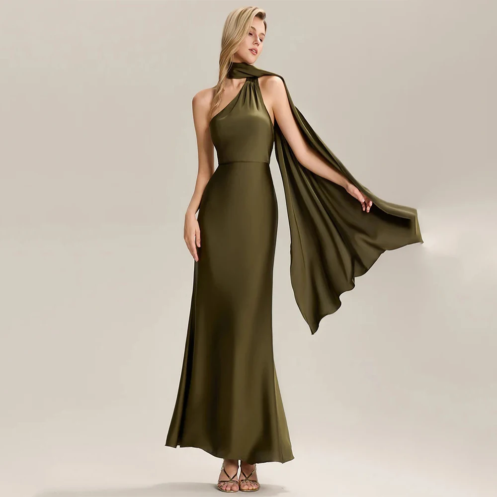 DRESS FORU Elegant Green Evening Dress Satin for Floor-Length One-Shoulder Backless Prom Dress Robes De Soirée Customized
DRESS FORU Elegant Green Evening Dress Satin for Floor-Length One-Shoulder Backless Prom Dress Robes De Soirée Customized