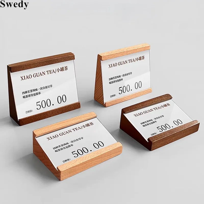 4 Pieces 90x54mm Wood Acrylic Sign Holder Display Stand Table Number Name Card Menu Holder Small Price Label Card Paper Tags
4 Pieces 90x54mm Wood Acrylic Sign Holder Display Stand Table Number Name Card Menu Holder Small Price Label Card Paper Tags