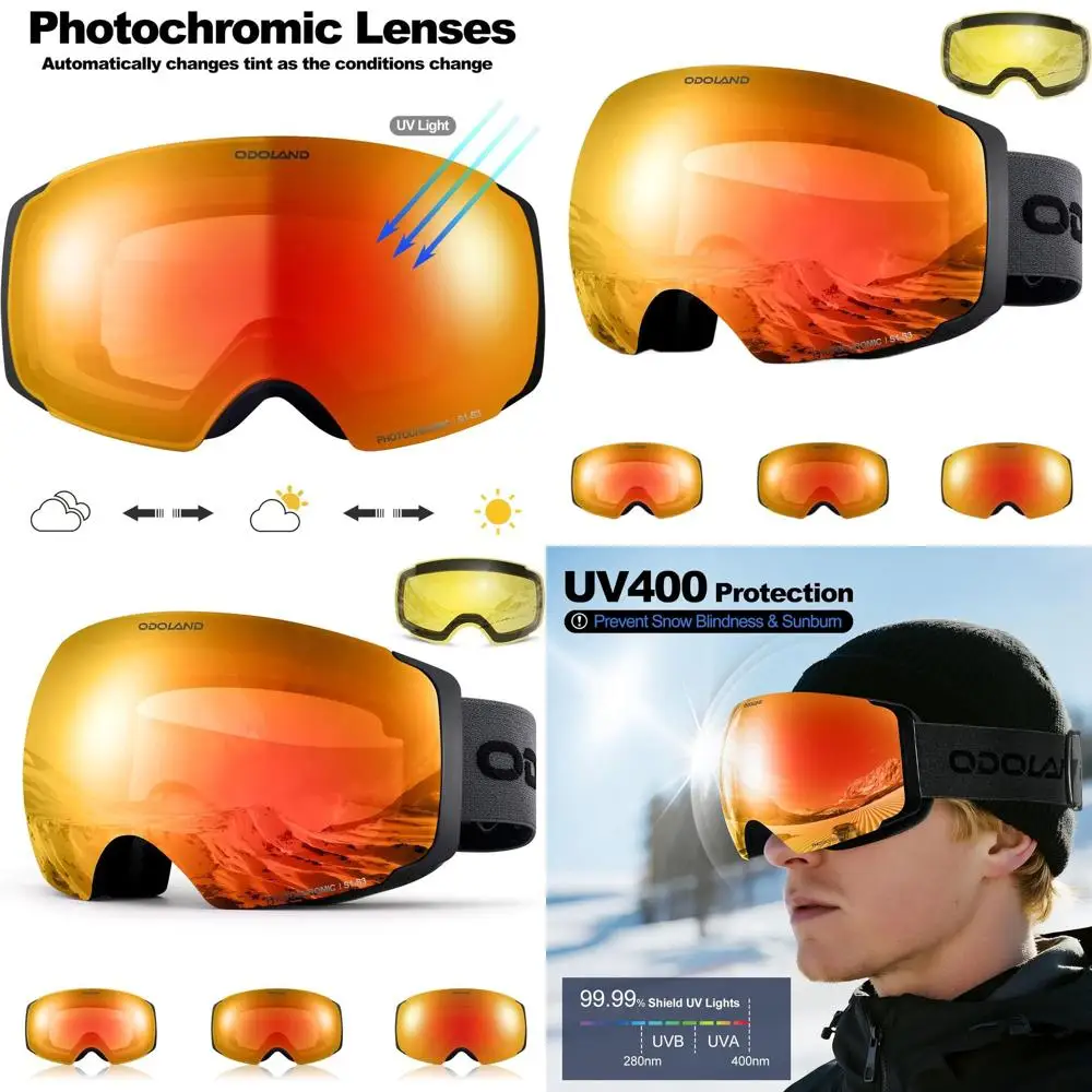 Interchangeable Lens Ski Goggles with 2 Options, Large Spherical Design for Unisex Use
Interchangeable Lens Ski Goggles with 2 Options, Large Spherical Design for Unisex Use