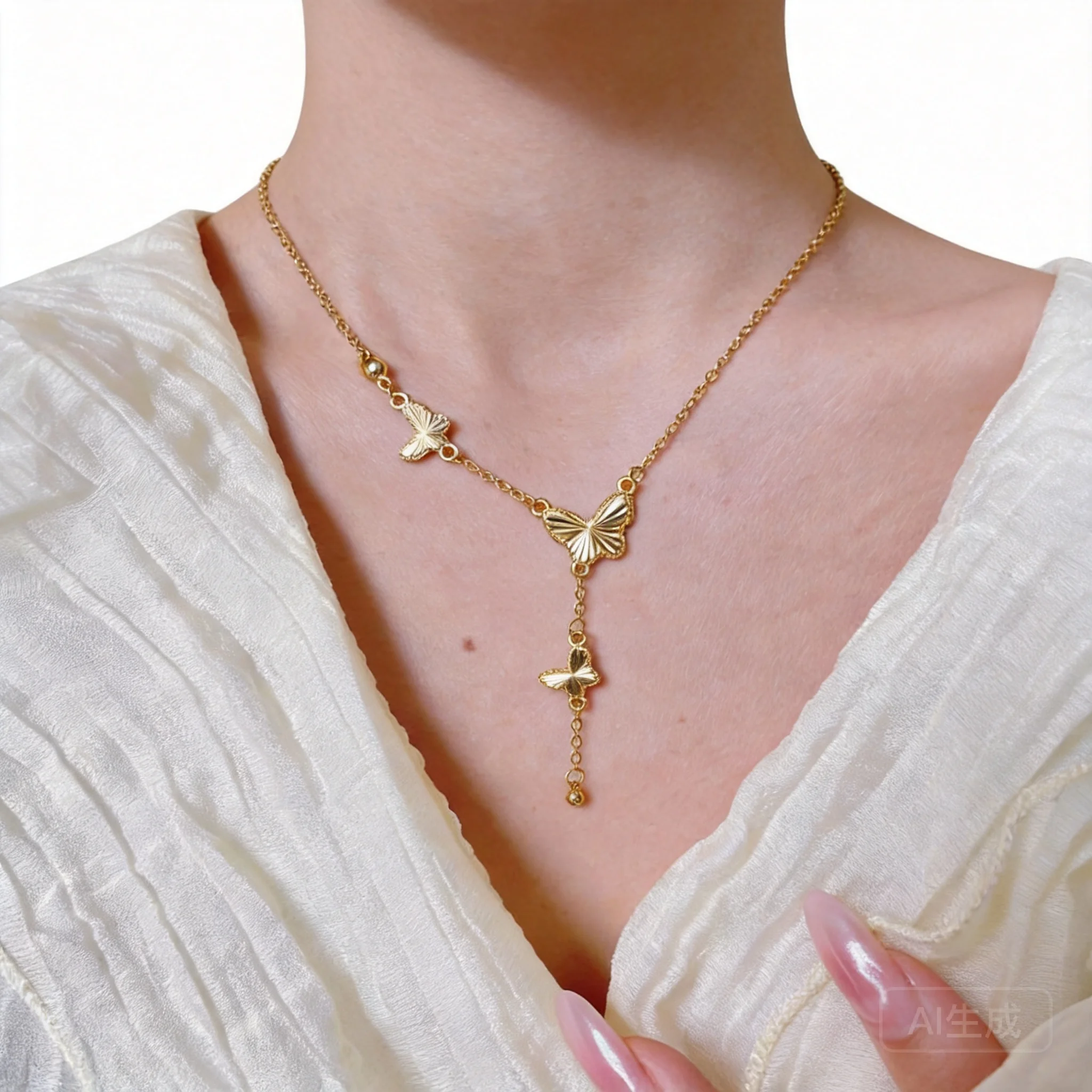 Chinese Style Auspicious Gold Plated Laser Butterfly Y Lariat Necklace Long Lasting Tarnish Free Dainty Minimalist Jewelry For
Chinese Style Auspicious Gold Plated Laser Butterfly Y Lariat Necklace Long Lasting Tarnish Free Dainty Minimalist Jewelry For