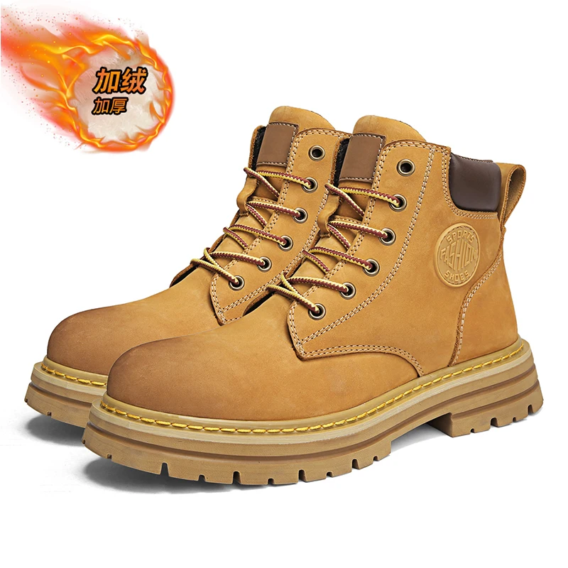 New men's boots, high-top fashionable motorcycle leather shoes, outdoor casual and comfortable men's lace-up boots, couple style
New men's boots, high-top fashionable motorcycle leather shoes, outdoor casual and comfortable men's lace-up boots, couple style