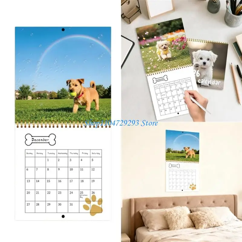 2026 Puppy Themed Desk/ Wall Mounted Calendar Planner 12 Month from Jan to Dec
2026 Puppy Themed Desk/ Wall Mounted Calendar Planner 12 Month from Jan to Dec