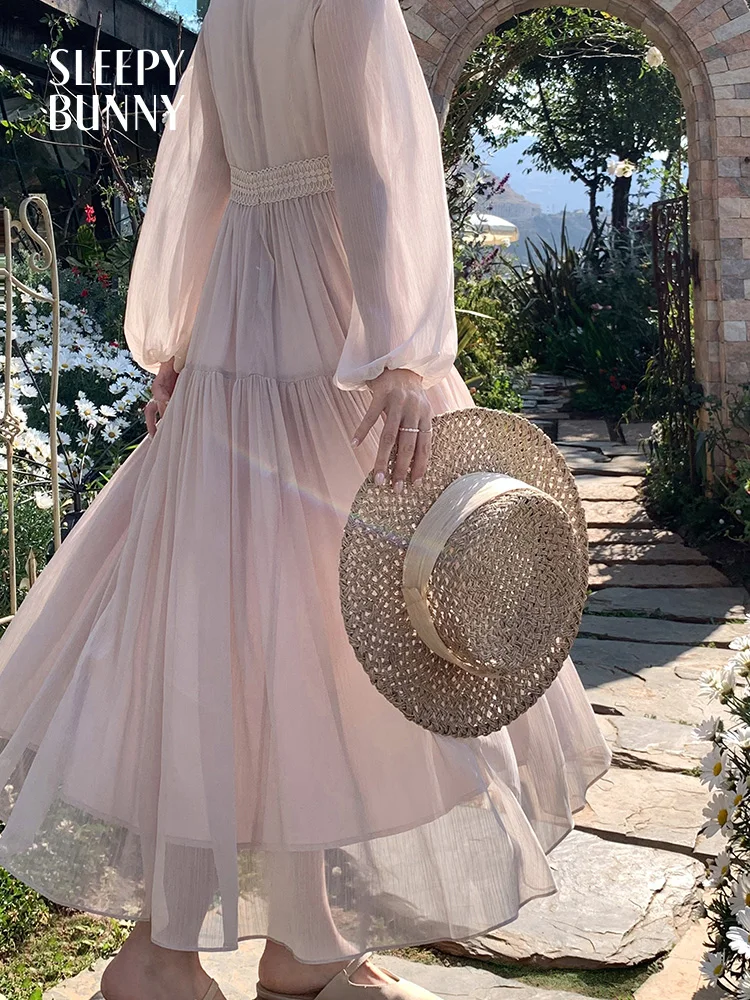Elegant French Chiffon Light Purple Maxi Dress Women Spring Summer V-Neck Lantern Sleeve Waist Flowy A-Line Vacation Long Dress
Elegant French Chiffon Light Purple Maxi Dress Women Spring Summer V-Neck Lantern Sleeve Waist Flowy A-Line Vacation Long Dress