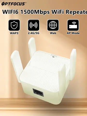 OPTFOCUS 1500Mbps WiFi Repeater Dual Band Wifi6 Wireless Range Extender Amplifier 2.4GHz 5GHz AX1500 Signal Booster