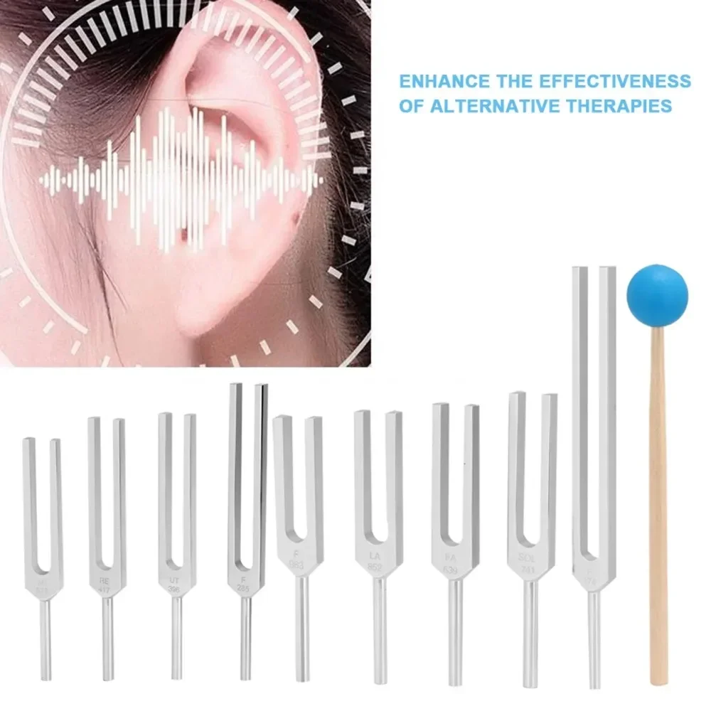 Profession Tuning Fork Set 174/ 285/ 396/ 417/ 528/ 639/ 741/ 852 963HZ Chakra Tuning Fork Hammer Tool Sound Healing Therapy Kit
Profession Tuning Fork Set 174/ 285/ 396/ 417/ 528/ 639/ 741/ 852 963HZ Chakra Tuning Fork Hammer Tool Sound Healing Therapy Kit