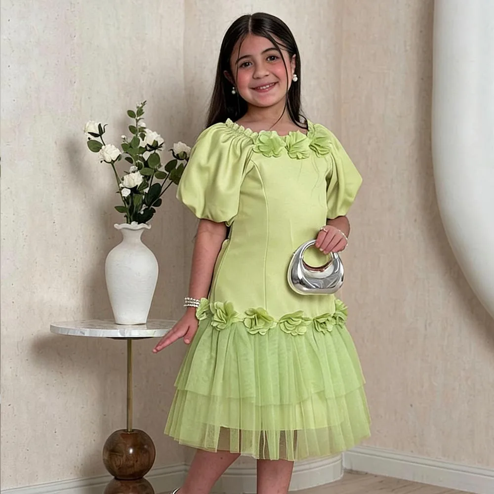 Cute Flower Girl dresses Satin Dress for girls O-neck Birthday Dress 3D Flower Girl Princess Dress Puff Sleeves Kids' dresses
Cute Flower Girl dresses Satin Dress for girls O-neck Birthday Dress 3D Flower Girl Princess Dress Puff Sleeves Kids' dresses