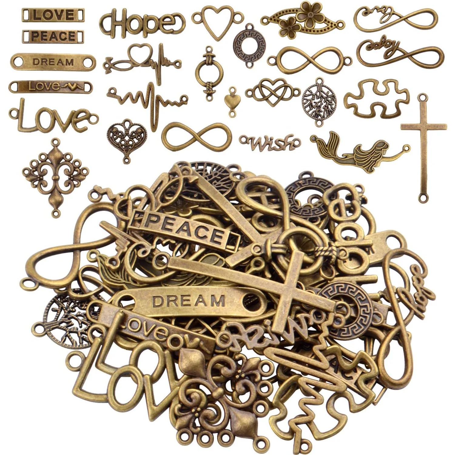 50 шт., смешанное слово, буквенный разъем, кулон, символ бесконечности, звенья, подвески для DIY, ожерелье, браслет, изготовление ювелирных изделий
50 шт., смешанное слово, буквенный разъем, кулон, символ бесконечности, звенья, подвески для DIY, ожерелье, браслет, изготовление ювелирных изделий