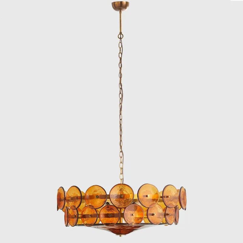 French retro design brown glass living room light American simple bedroom light luxury dining room chandelier
French retro design brown glass living room light American simple bedroom light luxury dining room chandelier