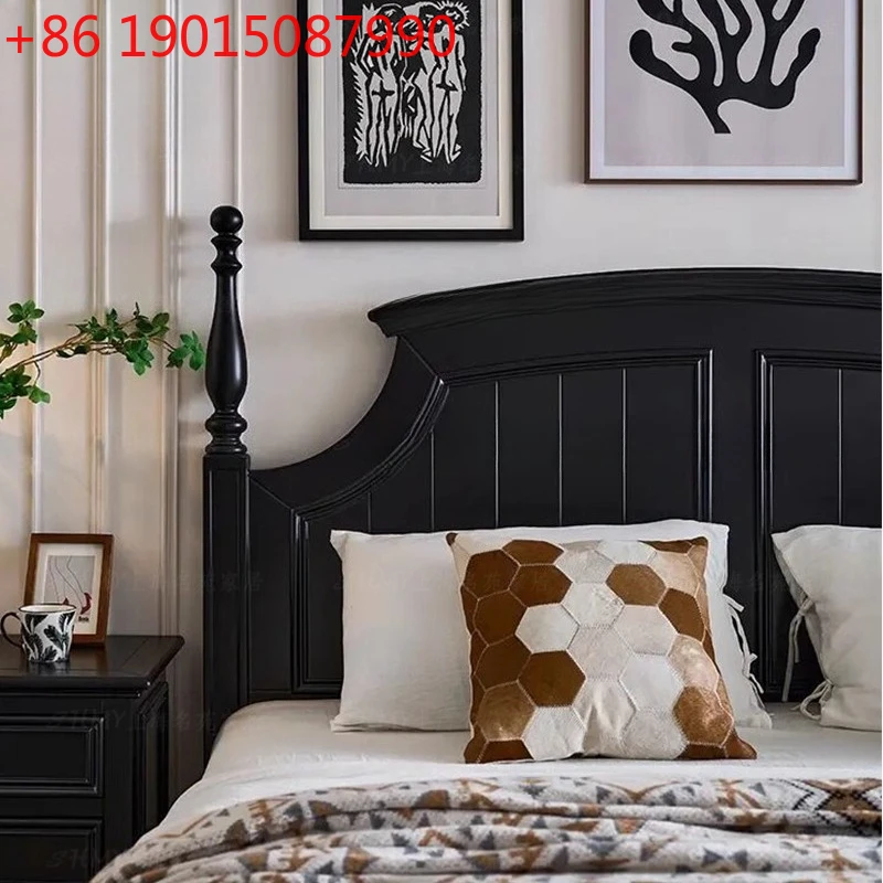 Solid wood simple double Roman column bed bedroom small apartment, high-end customizable
Solid wood simple double Roman column bed bedroom small apartment, high-end customizable