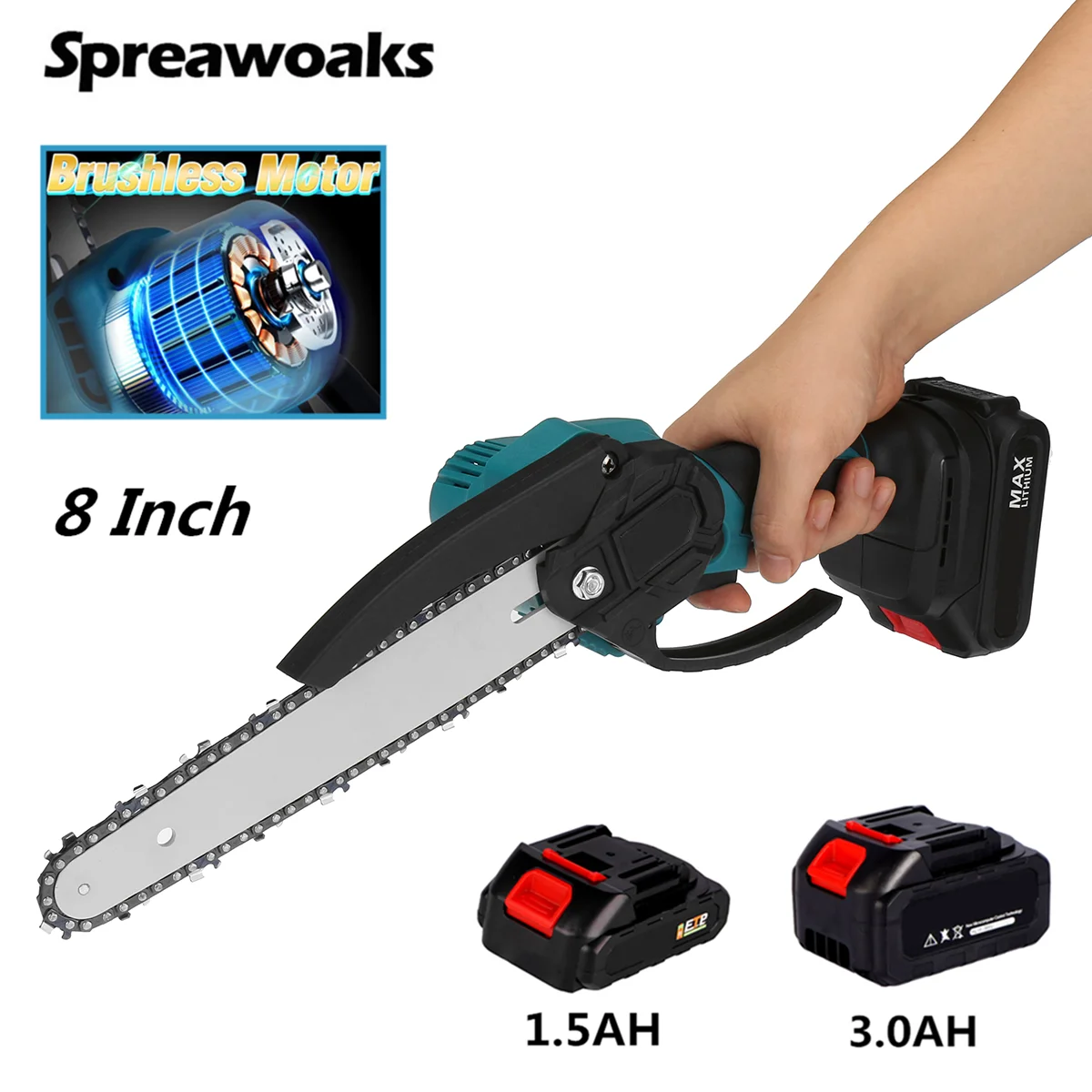 8 Inch Brushless Electric Chain Saw Cordless Chainsaw Handheld Pruning Portable Wood Cutting Power Tool For Makita 18V Battery
8 Inch Brushless Electric Chain Saw Cordless Chainsaw Handheld Pruning Portable Wood Cutting Power Tool For Makita 18V Battery
