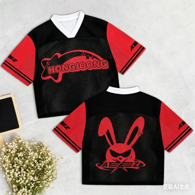 Black RedGraphic Cropped Mesh Jersey Logo & Shooting Star Design, Great for K-Pop Events Music Group& Casual Outfits Moto
Black RedGraphic Cropped Mesh Jersey Logo & Shooting Star Design, Great for K-Pop Events Music Group& Casual Outfits Moto