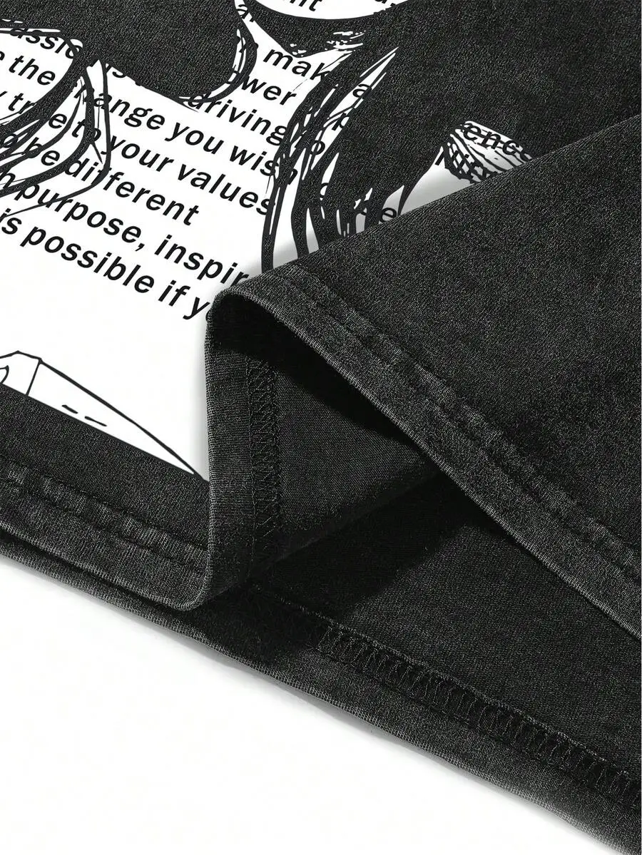 Men Casual Slogan And Figure Graphic Printed Round Neck Short Sleeve T-Shirt Summer
Men Casual Slogan And Figure Graphic Printed Round Neck Short Sleeve T-Shirt Summer
